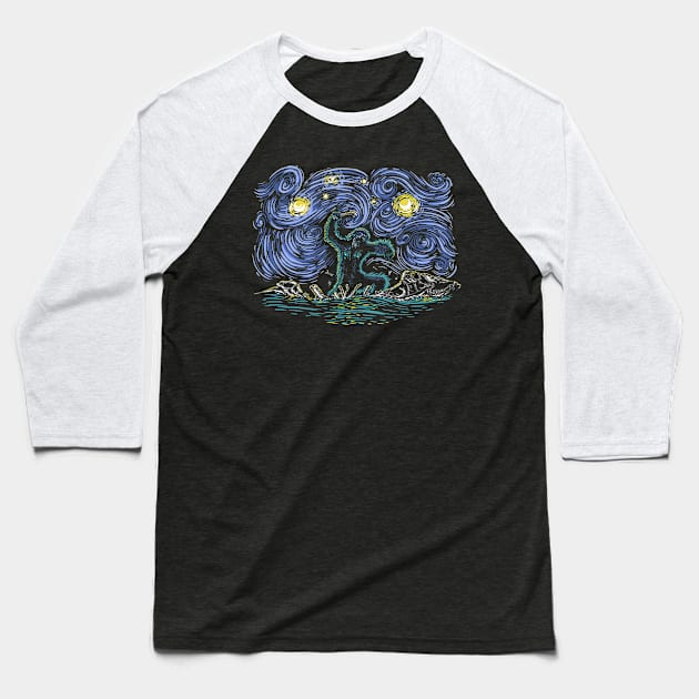 Starry Odyssey Baseball T-Shirt by Zascanauta